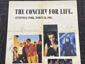 1992 Concert For Life Centennial Park promotional poster, signed - 2