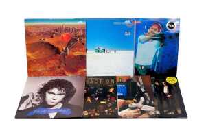 Seven vinyl records, including six Australian Rock