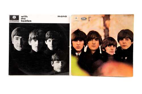 Two original U.K. mono Beatles vinyl records