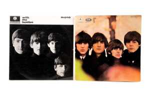 Two original U.K. mono Beatles vinyl records
