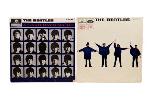 Two original U.K. mono Beatles vinyl records