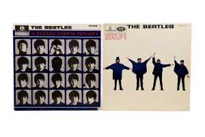 Two original U.K. mono Beatles vinyl records