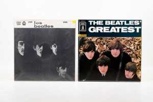 Five Beatles vinyl records on the Odeon label - 4