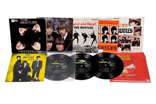 Ten Beatles E.P.s, six in original picture sleeves