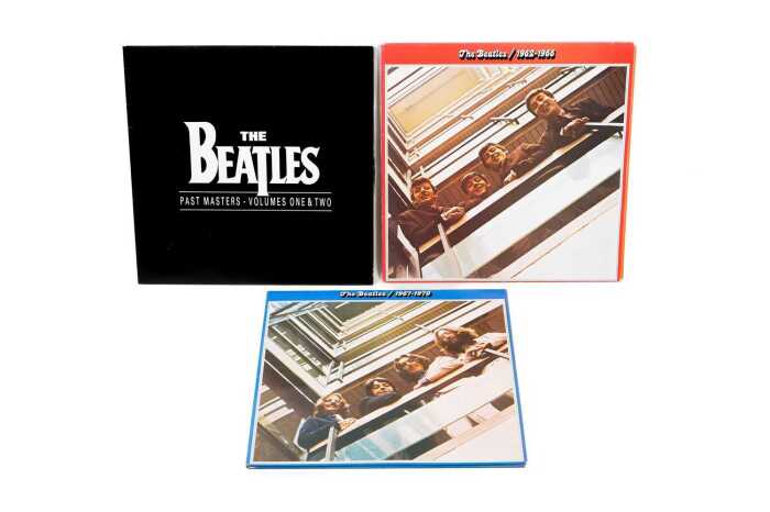 Three Beatles compilation vinyl records