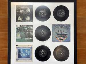 Triptych of fifteen framed Beatles E.P.s from 'The Beatles E.P. Collection' - 2