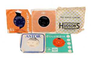 Four Rock LPs, together with a group of 45rpm 7" singles - 5