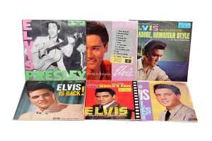 Six Elvis Presley vinyl records, all Australian '60s black label RCA pressings