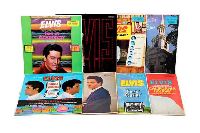 Eight Elvis Presley vinyl records, all Australian '60s black label RCA pressings