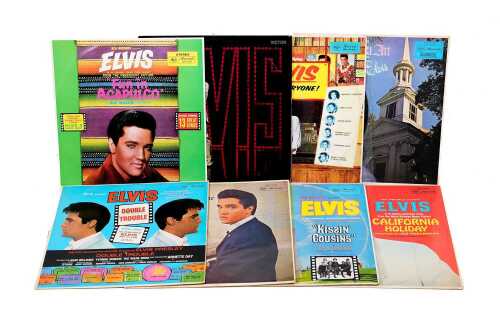 Eight Elvis Presley vinyl records, all Australian '60s black label RCA pressings