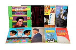 Eight Elvis Presley vinyl records, all Australian '60s black label RCA pressings