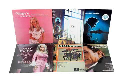 Six Country and '60s Pop vinyl records