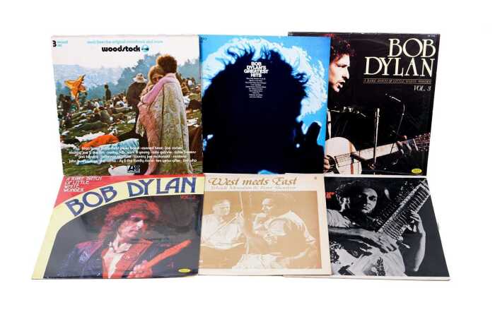 Six Rock and Folk vinyl records