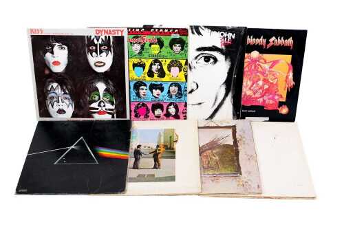 Eight Classic Rock vinyl records