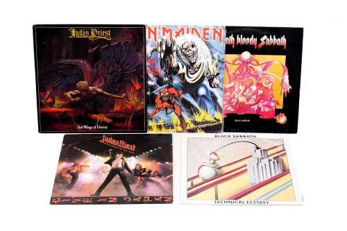 Five New Wave of British Heavy Metal vinyl records