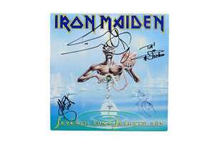Iron Maiden 'Seventh Son of a Seventh Son' vinyl record, signed by four band members - 4