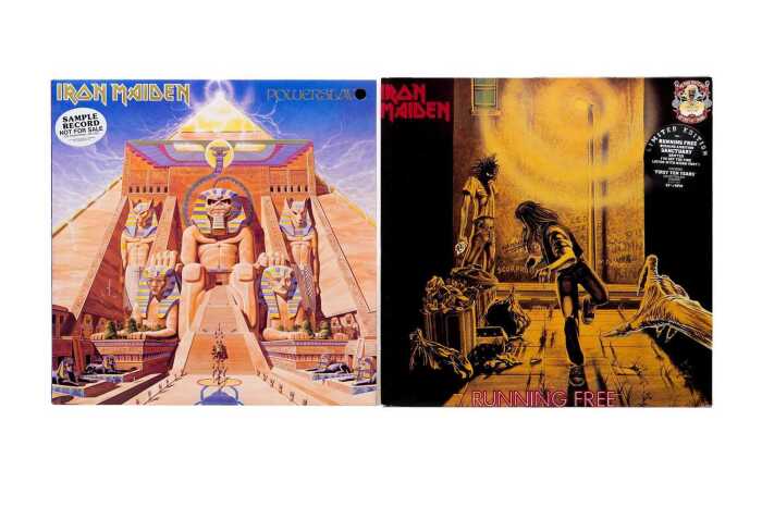 Two Iron Maiden Heavy Metal vinyl records