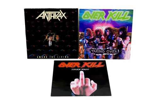 Three American Thrash Metal vinyl records