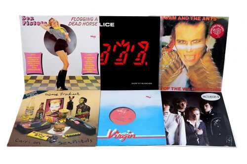 Six Punk and New Wave vinyl records