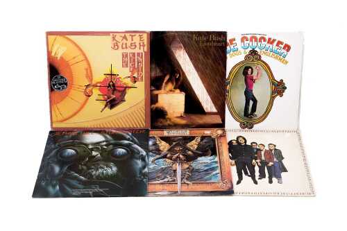 Six English Pop, Prog and Punk vinyl records