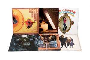 Six English Pop, Prog and Punk vinyl records