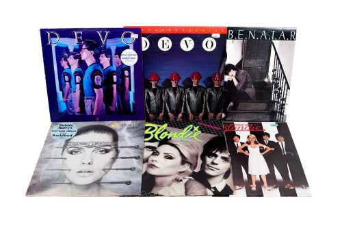 Six New Wave vinyl records