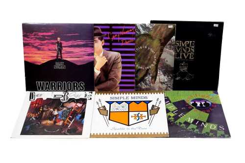Seven '80s Synthpop and Rock vinyl records