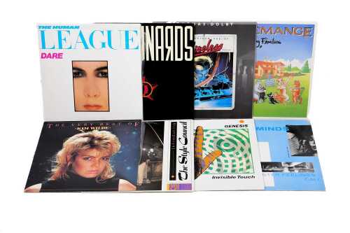 Eight U.K. Pop and Synthpop vinyl records