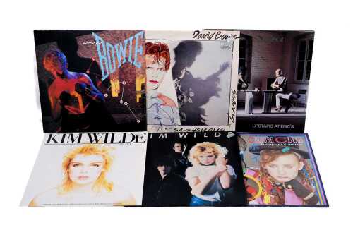Six English New Wave and Synth Pop vinyl records