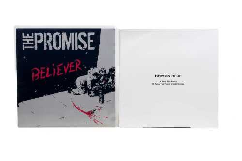 Two Banksy-related collectible vinyl records, including Hardcore Punk and Electronic 12" single