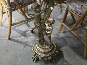 Marble-style console table with figural base - 2