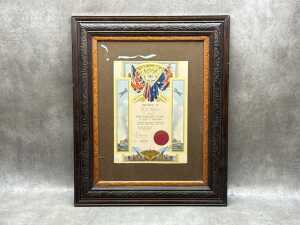 City of Hawthorn certificate presented to E.J. Tolson