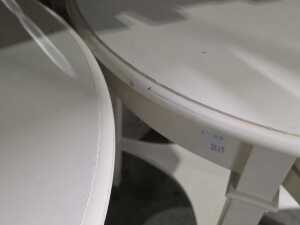 Pair of cream timber occasional tables - 4