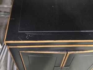 Pair of black timber Asian-style bedside cabinets - 4