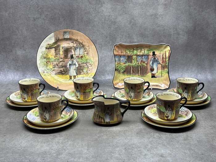 Royal Doulton 'Gaffer's series ware porcelain tea setting for six