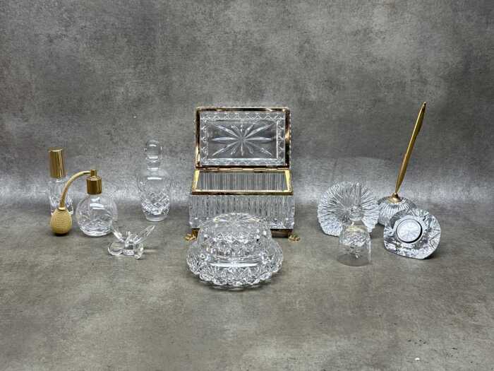 Crystal desk and dressing table items