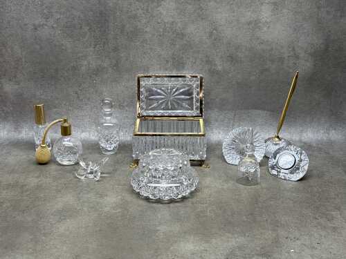 Crystal desk and dressing table items