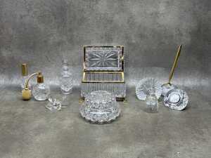 Crystal desk and dressing table items