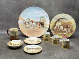 Royal Doulton fox hunting-themed porcelain series ware