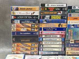 Group of VHS tapes, mainly nostalgia movie titles, including Marx Brothers - 2