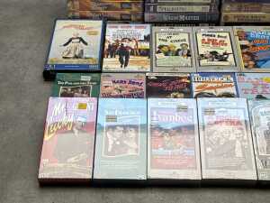 Group of VHS tapes, mainly nostalgia movie titles, including Marx Brothers - 4
