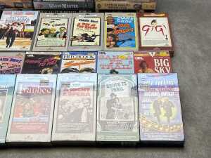 Group of VHS tapes, mainly nostalgia movie titles, including Marx Brothers - 5