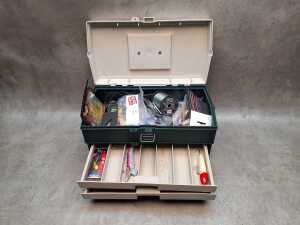 Assorted fishing gear including tackle box - 2