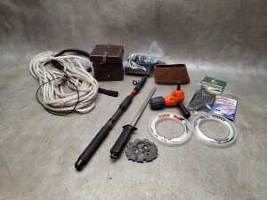 Assorted fishing gear including tackle box - 4