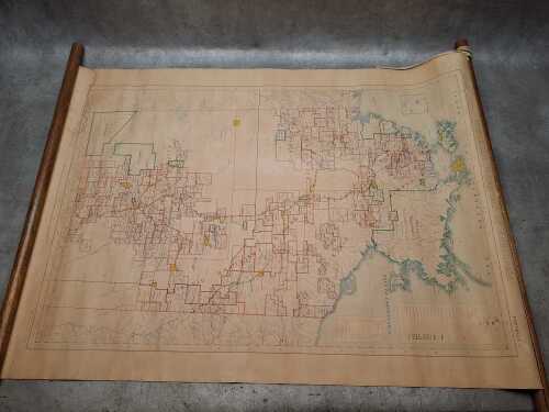 Early Northern Territory, Australia scroll map with timber ends