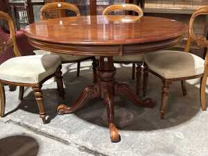Victorian-style mahogany seven-piece dining suite - 2