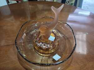 Art deco 'Poisson Volant' pink float bowl - 3