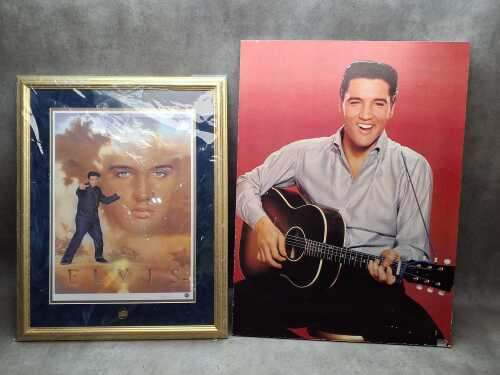 Nate Giorgio, Elvis the King, lithograph on paper for The Franklin Mint; plus a mounted poster