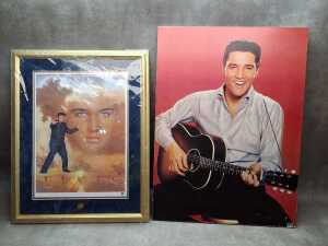 Nate Giorgio, Elvis the King, lithograph on paper for The Franklin Mint; plus a mounted poster