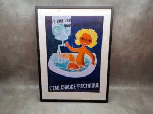 After Jean Colin, L'eau Chaude &Eacute;lectrique. Reproduction advertising poster
